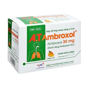 A.T Ambroxol 30mg (30 ống x 5ml) - Làm loãng nhầy trong bệnh viêm phế quản, hen phế quản