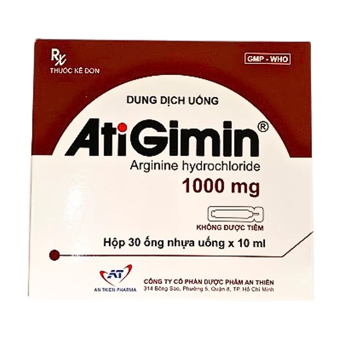 Dung dịch uống AtiGimin 1000mg (30 ống x 10ml) - Điều trị tăng amomiac máu