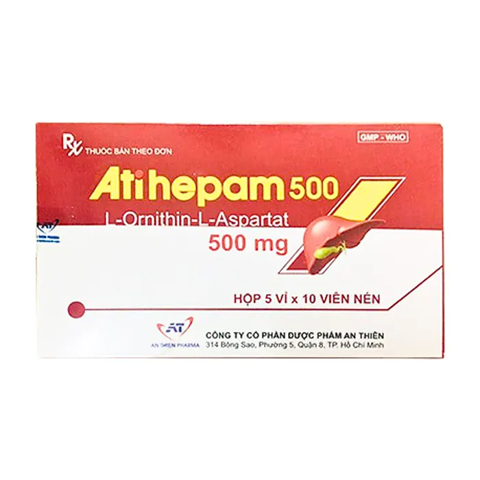 Atihepam 500 (5 vỉ x 10 viên) - Điều trị viêm gan mạn tính, gan nhiễm mỡ, bệnh não gan
