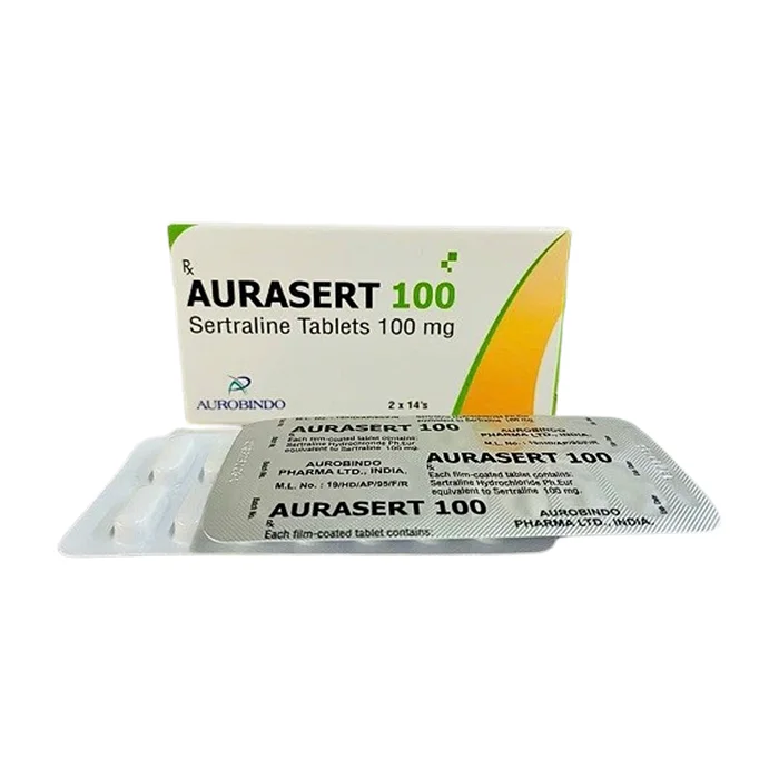 Aurasert 100mg Aurobindo (2 vỉ x 14 viên) – Trị bệnh trầm cảm