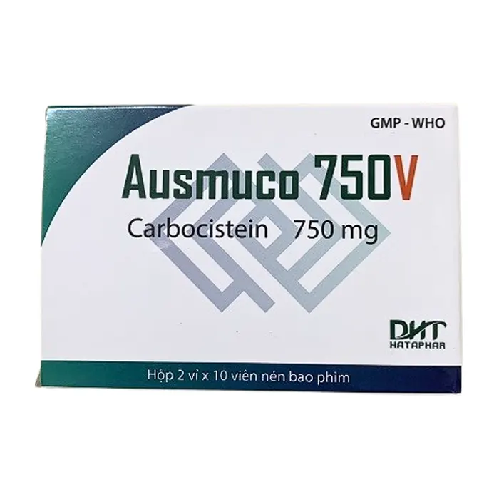 Ausmuco 750g (2 vỉ x 10 viên) - Điều trị nhiễm khuẩn đường hô hấp