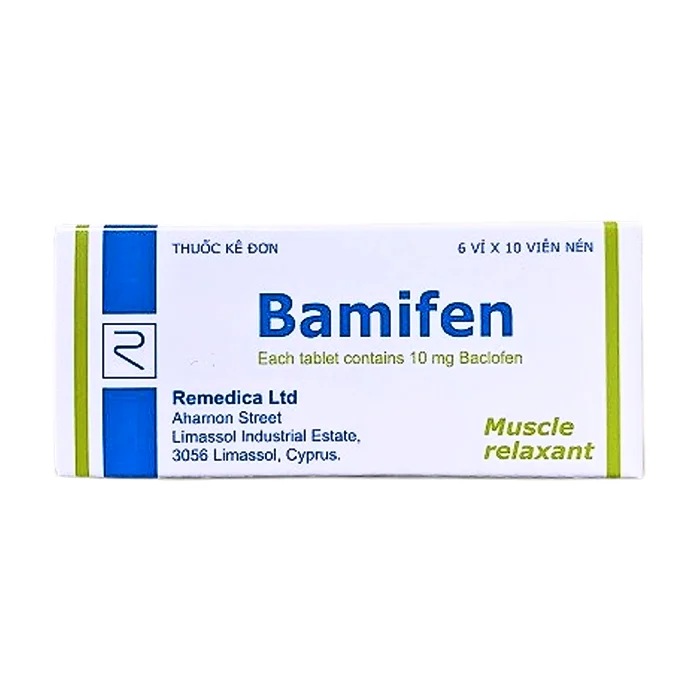 Bamifen 10mg Remedica (6 vỉ x 10 viên) - Giảm co cứng cơ vân