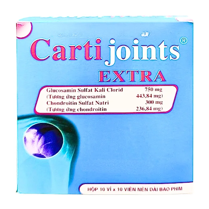 Cartijoints Extra 750mg (10 vỉ x 10 viên) - Giảm thoái hóa khớp gối nhẹ và trung bình