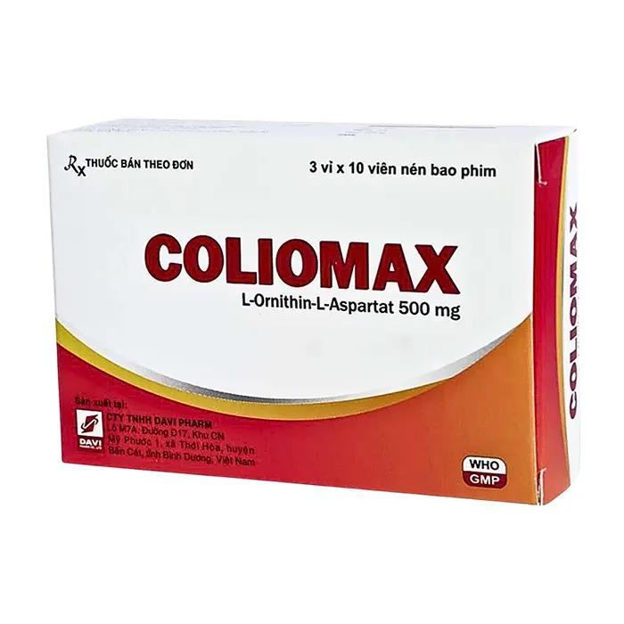Coliomax 500mg (6 vỉ x 10 viên) - Điều trị tăng amoniac, gan mạn tính