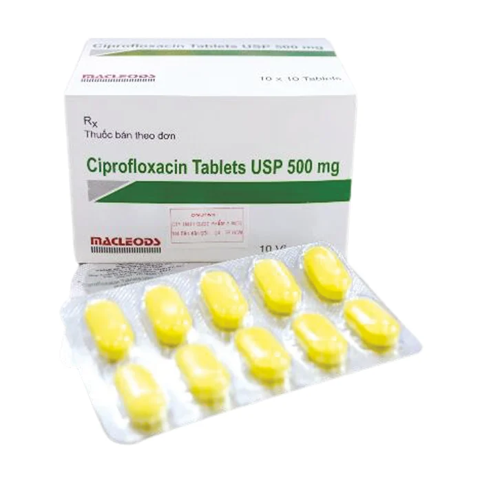 Ciprofloxacin 500mg (10 vỉ x 10 viên) - Điều trị nhiễm khuẩn do vi khuẩn nhạy cảm