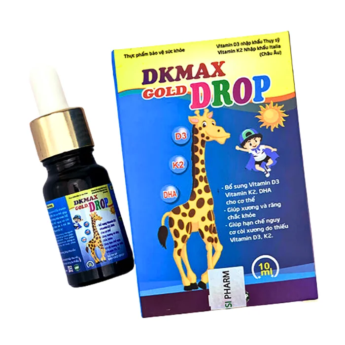 DKMAX Gold Drop (Hộp 1 lọ 10ml) - Bổ sung vitamin D3, K2 và DHA