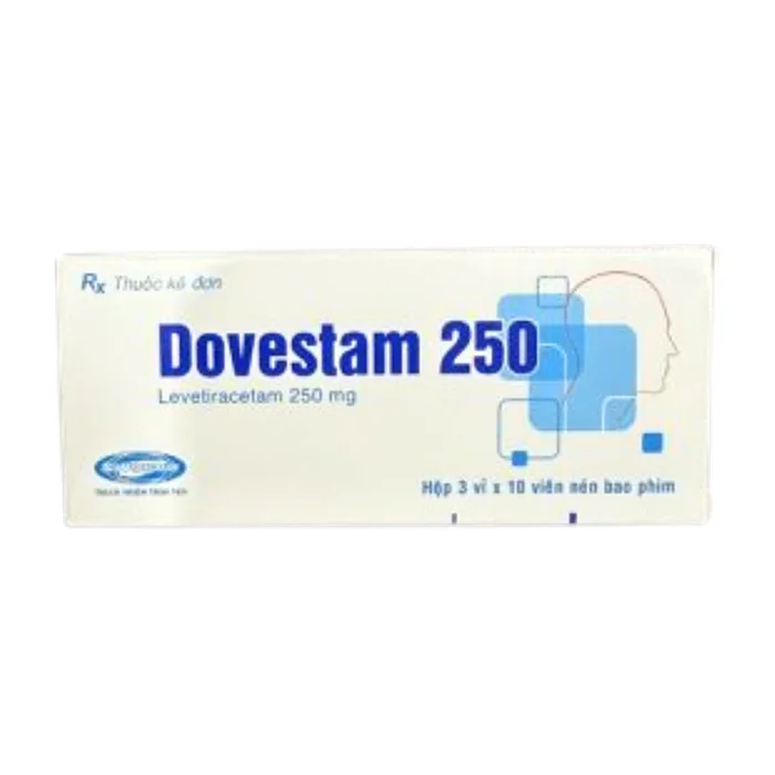 Dovestam 250mg (3 vỉ x 10 viên) - Điều trị động kinh khởi phát cục bộ