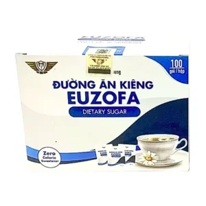 Đường ăn kiêng Euzofa Kingphar ( Hộp 100 gói) -Thích hợp dùng cho người cần kiểm soát đường huyết và cân nặng