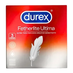 Durex Fetherlite (3 cái) - Bao cao su vừa vặn, độ bảo vệ cao