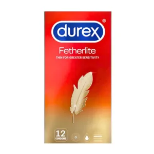 Durex Fetherlite (12 cái) - Bao cao su vừa vặn, độ bảo vệ cao