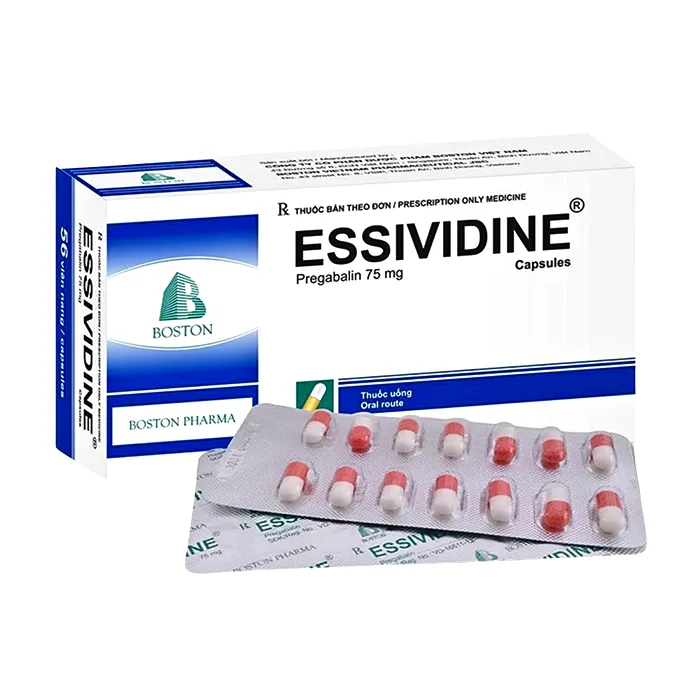 Essividine Boston 75mg (4 vỉ x 14 viên) - Điều trị động kinh và giảm đau do thần kinh