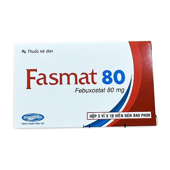 Fasmat 80 (3 vỉ x 10 viên) - Điều trị các triệu chứng cho người mắc bệnh Gout