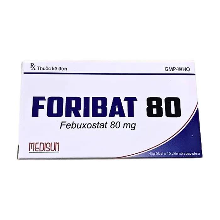 Foribat 80 (3 vỉ x 10 viên) - Điều trị gout do tăng acid uric huyết mạn tính