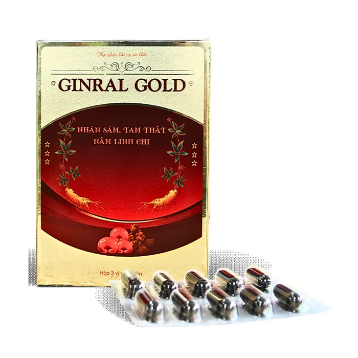 Ginral Gold (3 vỉ x 10 viên) - hỗ trợ bồi bổ nguyên khí, tăng cường sức đề kháng