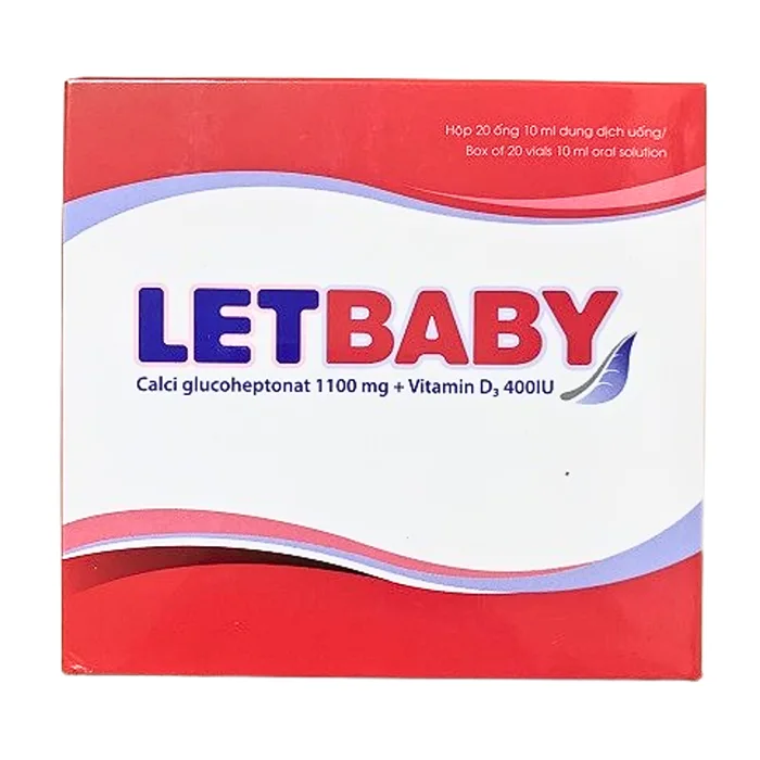 Letbaby (20 ống x 10ml) - Cung cấp canxi, vitamin D3, phòng ngừa còi xương, loãng xương