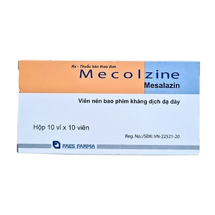 Mecolzine 500mg (10 vỉ x 10 viên) - Điều trị cấp tính viêm loét trực tràng