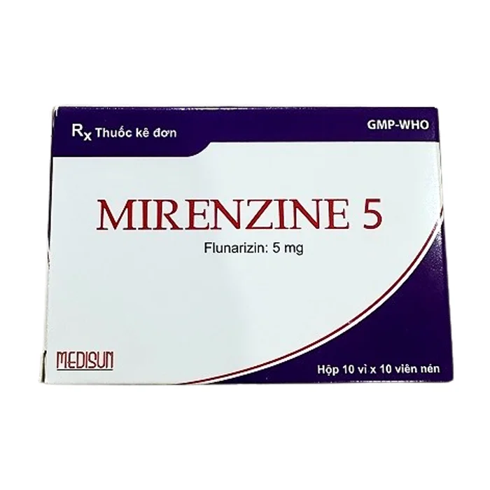 Mirenzine 5 (10 vỉ x 10 viên) - Điều trị tiền đình, đau nửa đầu