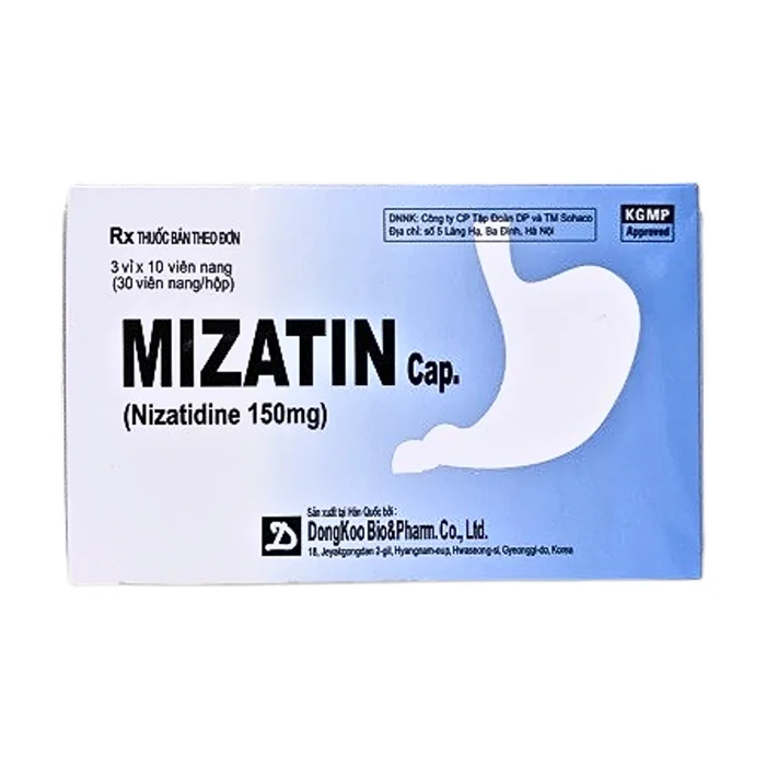Mizatin Cap 150mg (3 vỉ x 10 viên) - Điều trị loét dạ dày tá tràng