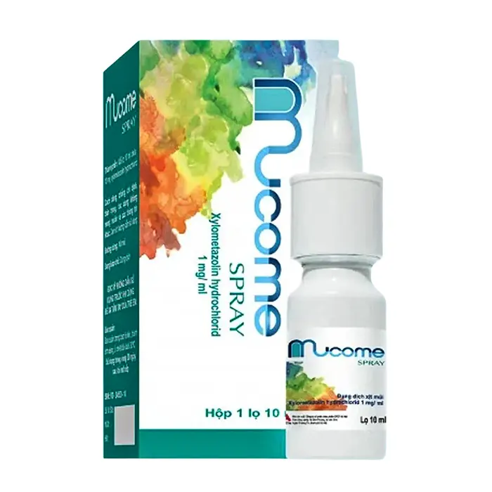 Mucome 0.1 (Hộp 1 lọ 10ml) - Thuốc xịt mũi giảm nghẹt mũi và xung huyết mũi