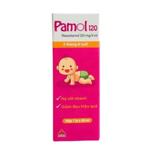 Pamol 120mg/5ml (chai 30ml) - Điều trị giảm đau, hạ sốt cho trẻ em từ 3 tháng tuổi trở lên