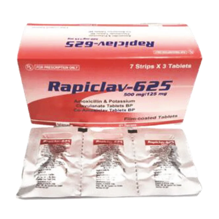 Rapiclav-625 (7 vỉ x 3 viên) - Điều trị nhiễm khuẩn
