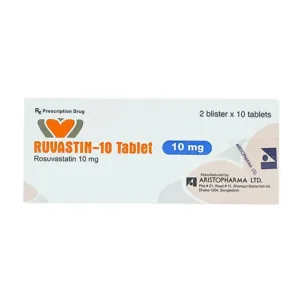 Ruvastin 10mg (2 vỉ x 10 viên) - Giảm sự gia tăng cholesterol toàn phần