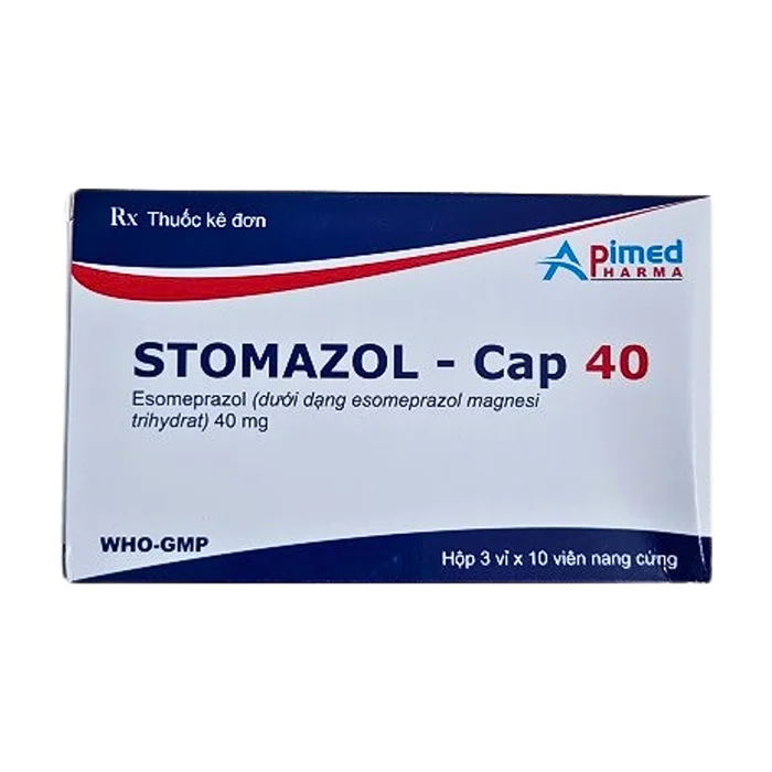 Stomazol - Cap 40 (3 vỉ x 10 viên) - Điều trị viêm thực quản, trào ngược dạ dày, thực quản
