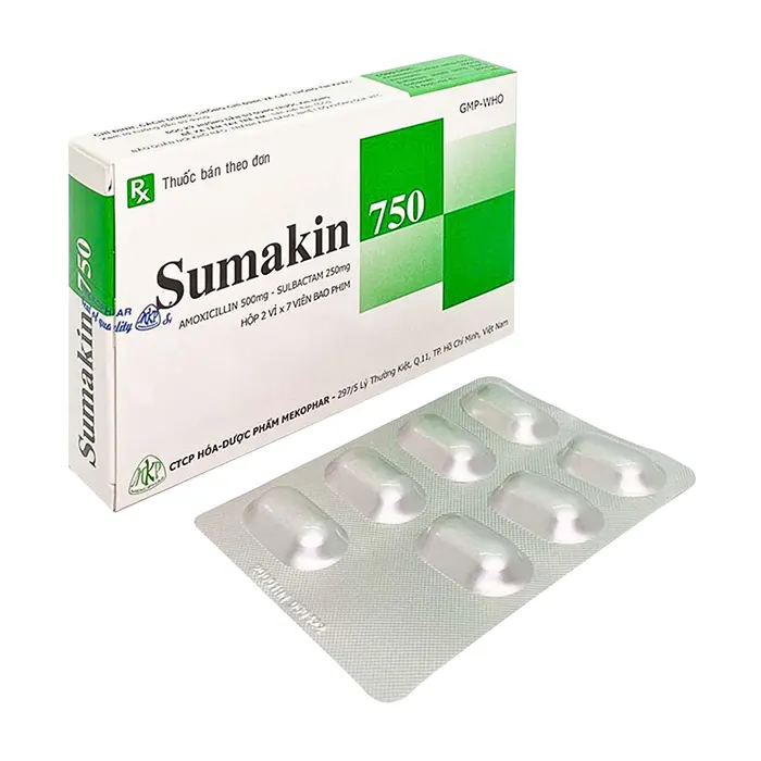 Sumakin 750 (2 vỉ x 7 viên) - Điều trị viêm tai giữa, viêm xoang