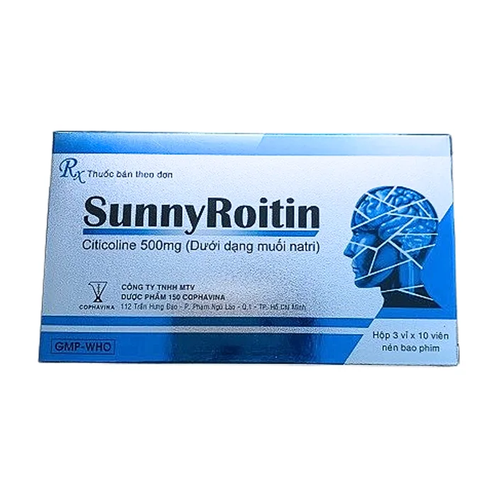 Sunny Roitin 500mg (3 vỉ x 10 viên) - Điều trị rối loạn mạch máu não