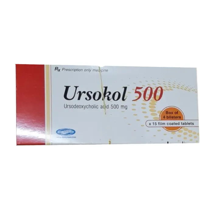 Ursokol 500mg (4 vỉ x 15 viên) - Điều trị xơ gan mật nguyên phát, tan sỏi cholesterol trong túi mật