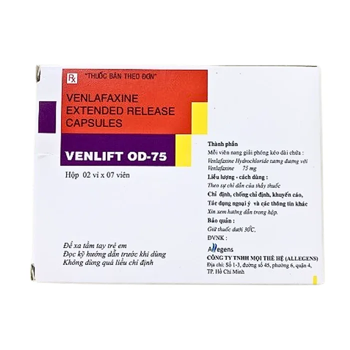 Venlift OD 75mg (2 vỉ x 7 viên) - Điều trị trầm cảm