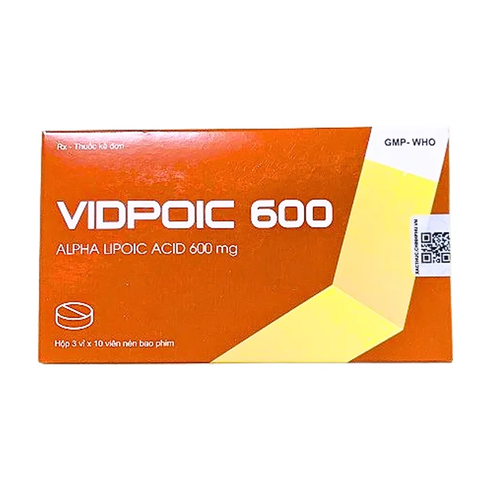 Vidpoic 600 (3 vỉ x 10 viên) - Điều trị rối loạn cảm giác do bệnh viêm đa dây thần kinh đái tháo đường
