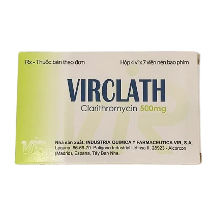 Virclath 500mg Quimica ( 4 vỉ x 7 viên) - Thuốc điều trị nhiễm khuẩn