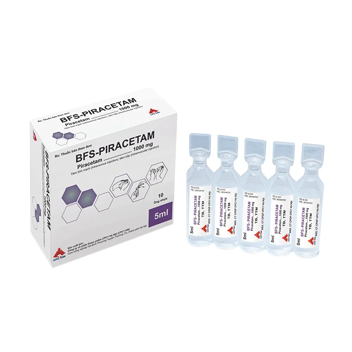 BFS-Piracetam 1000mg|5ml (Hộp 4 vỉ x 5 ống) - Điều trị chóng mặt, suy giảm trí nhớ