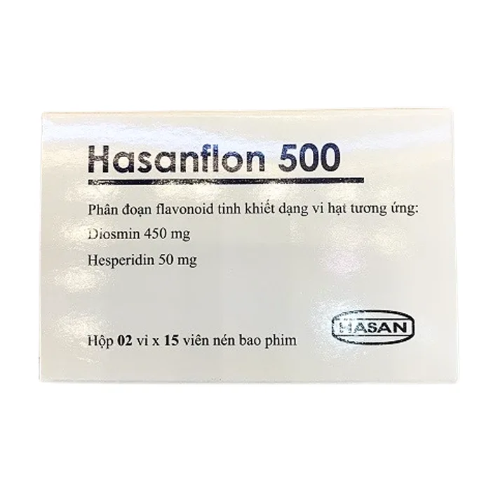 Hasanflon 500 (2 vỉ x 15 viên) - Điều trị triệu chứng suy giãn tĩnh mạch, trĩ