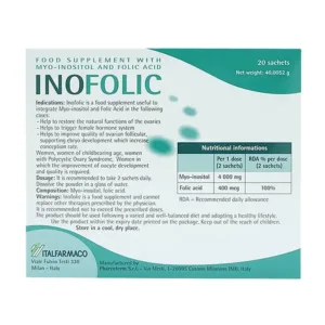 Inofolic Italfarmaco (20 gói) - Hỗ trợ phục hồi hoạt động tự nhiên của buồng trứng, kích hoạt nội tiết tố nữ