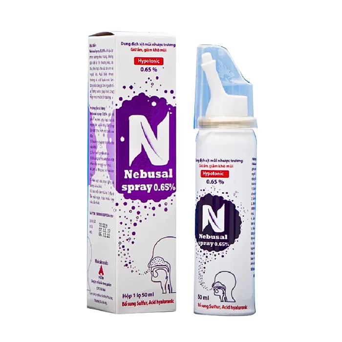 Nebusal Spray 0,65% (chai 50ml) – Dung dịch xịt mũi, làm sạch mũi, giữ ẩm đường hô hấp