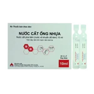 Nước cất ống nhựa (Hộp 10 vỉ x 5 ống 10ml) - Làm dung môi hòa tan thuốc tiêm
