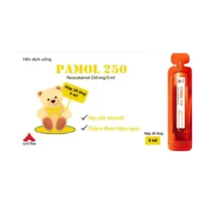 Pamol 250 Sus (Hộp 4 vỉ x 5 ống) - Hạ sốt, giảm đau