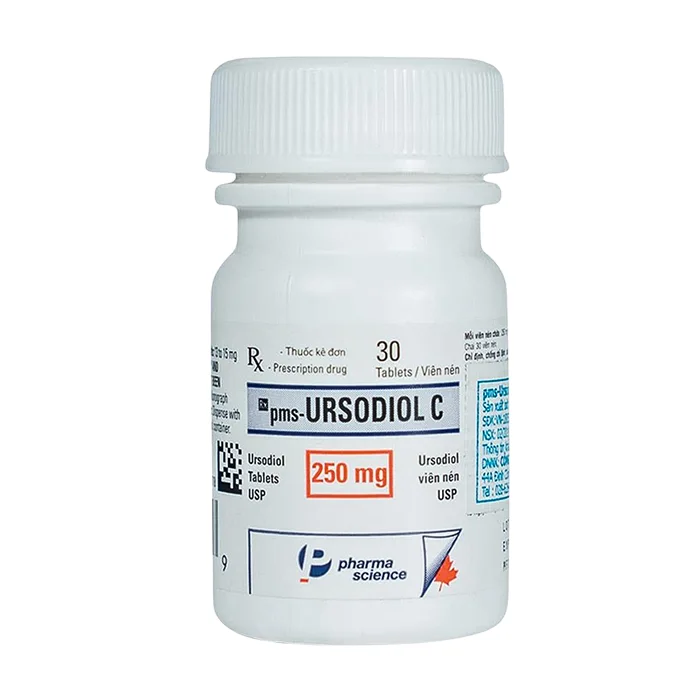 Ursodiol C 250mg PharmaScience (30 viên) - Điều trị xơ gan ứ mật, làm tan sỏi mật