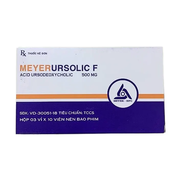 Meyerursolic F 500mg (3 vỉ x 10 viên) - Điều trị xơ gan ứ mật nguyên phát, duy trì chức năng gan, mật