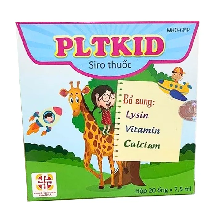Siro pltkid (Hộp 20 ống x 7,5ml) - Giúp tăng cường chiều cao và ăn ngon