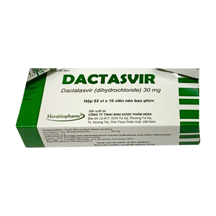 Dactasvir 30mg - Điều trị nhiễm virus viêm gan C mạn tính (HCV)