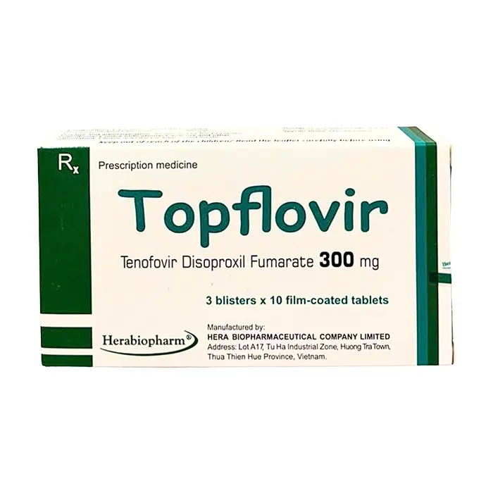 Topflovir 300mg (3 vỉ x 10 viên)