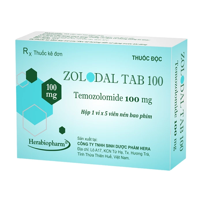 Zolodal Tab Temozolomide 100mg (1 vỉ x 5 viên) - Điều trị ung thư