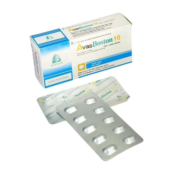 Avasboston 10 (5 vỉ x 10 viên) - Điều trị rối loạn mỡ máu