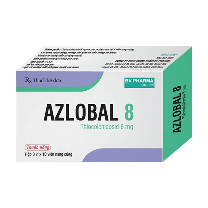 Azlobal 8 (3 vỉ x 10 viên) - Điều trị hỗ trợ đau do co cứng cơ bắp cấp tính