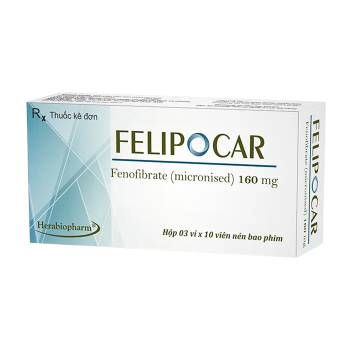 Felipocar 160mg (3 vỉ x 10 viên)