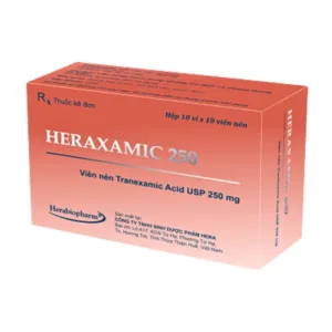 Heraxamic 250 (10 vỉ x 10 viên) - Điều trị ngắn hạn xuất huyết hoặc nguy cơ xuất huyết