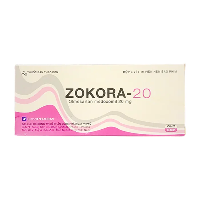 Zokora 20mg Olmesartan - Điều trị tăng huyết áp vô căn